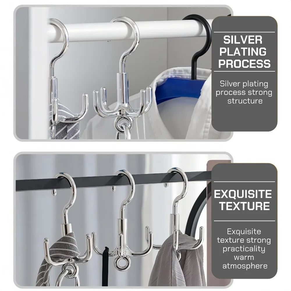 360° Rotating 4-Claw Clothes Hook – Scarf & Wardrobe Organizer Wardrobe Hook Organizer Qme