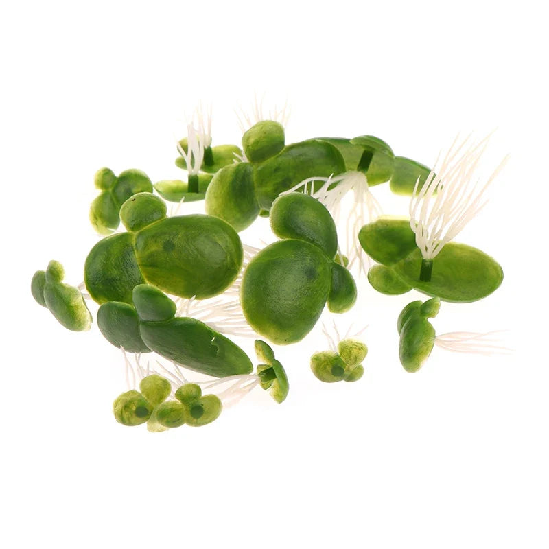Artificial Floating Duckweed with Roots – 18 Pcs Aquarium Decor Aquarium Decor Plant Qme