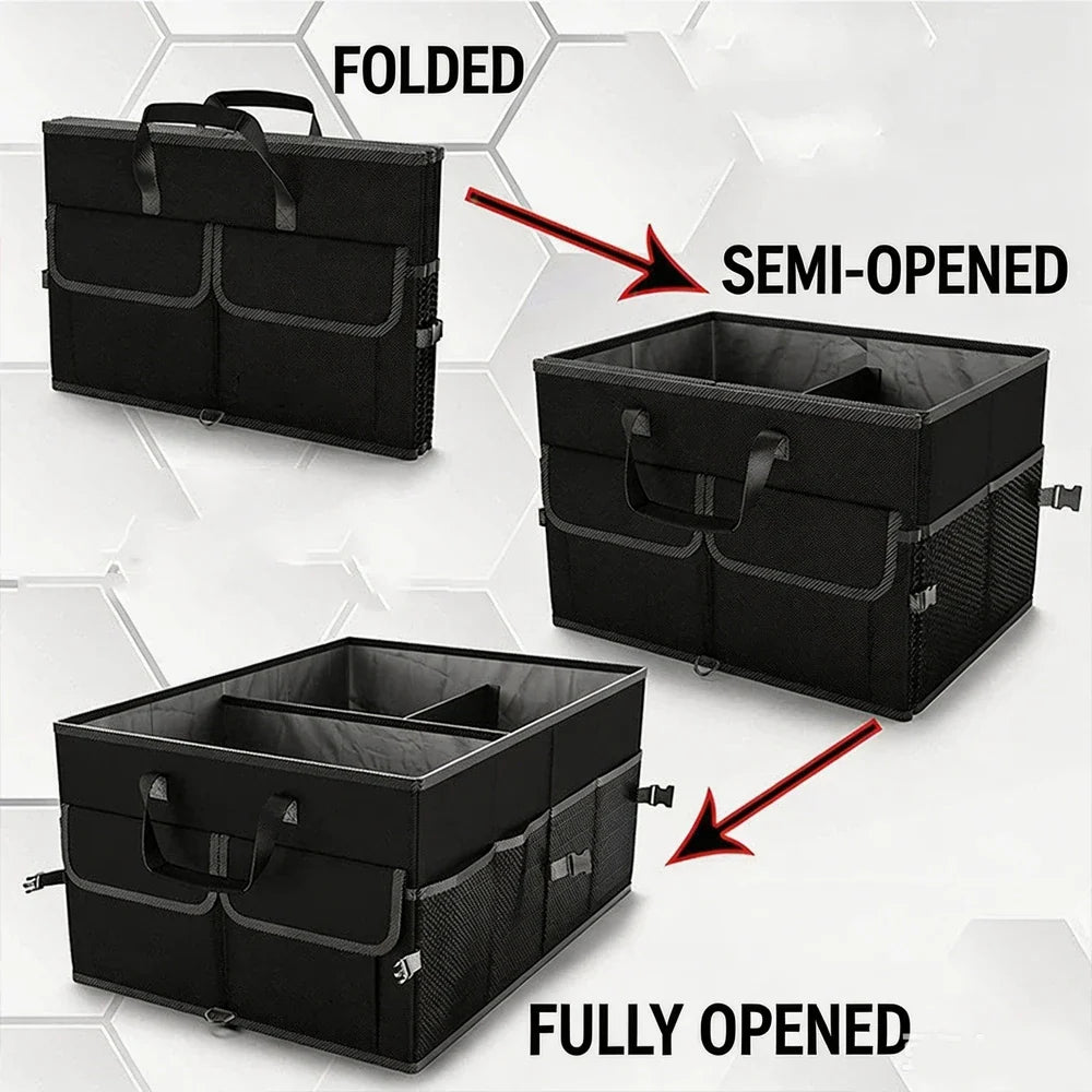 Qme Large Foldable Oxford Car Trunk Organizer Storage Box Car Trunk Organizer Qme
