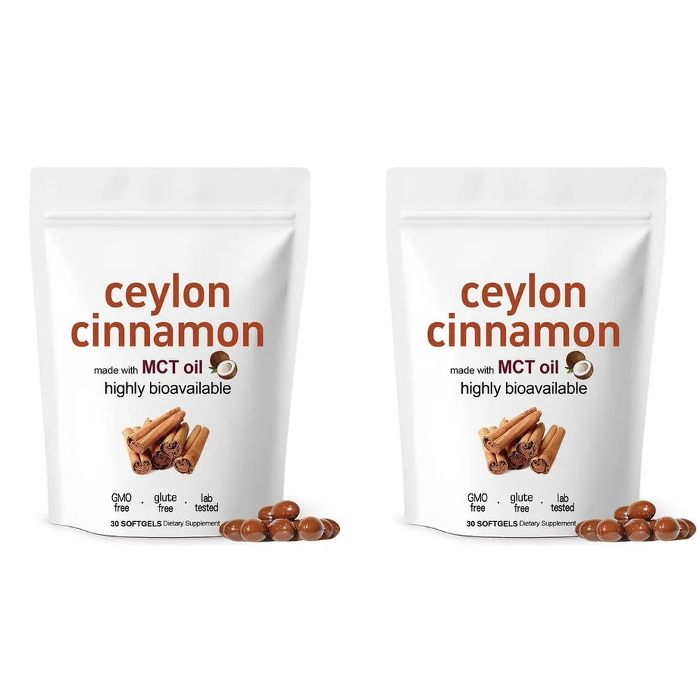 Ceylon Cinnamon Extract Softgels 7200mg + MCT Oil – 30 Count Herbal Supplement Qst 2 Bottles 60 Pieces