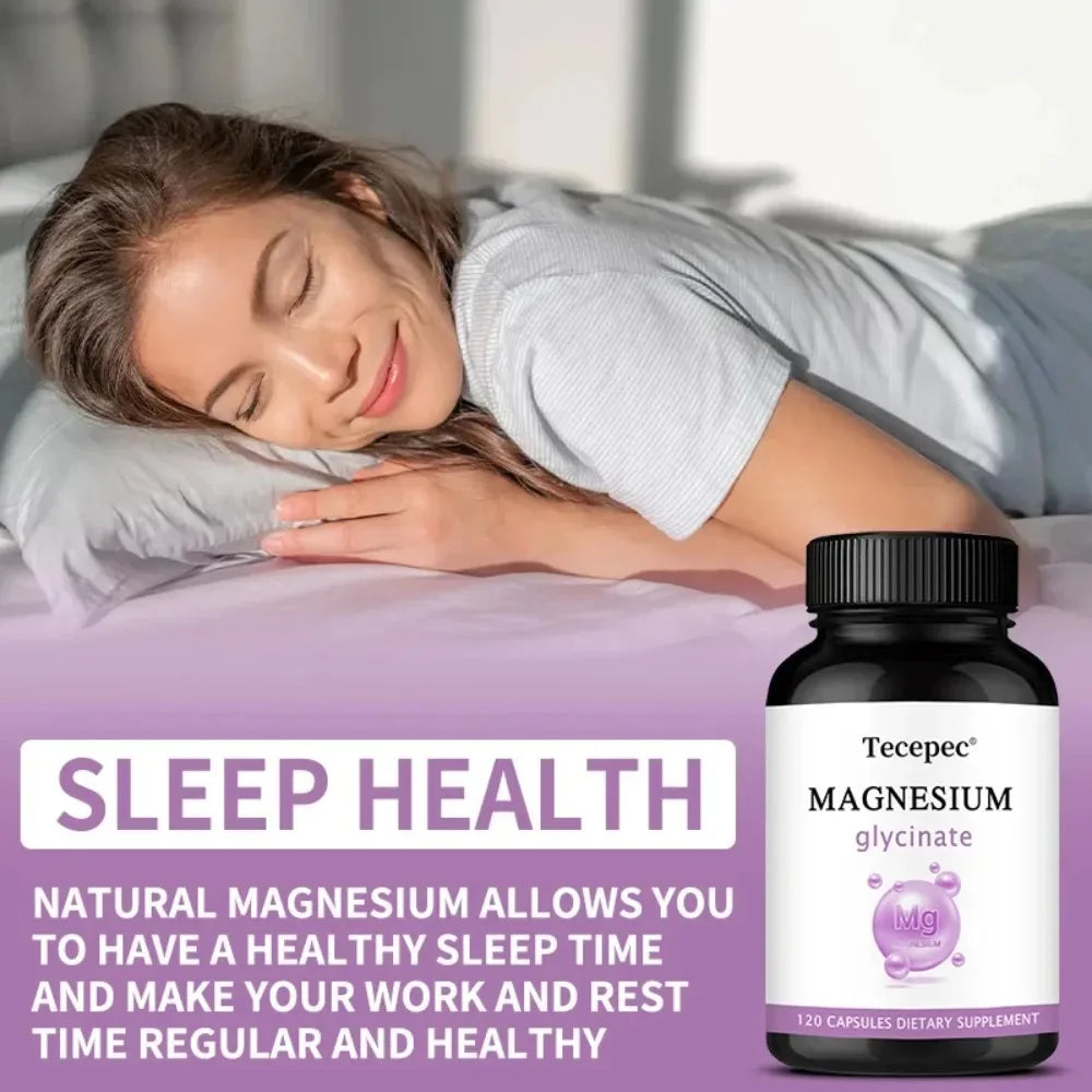 Magnesium Glycinate 120 Veg Capsules – Heart & Muscle Support Mineral Supplement Qst