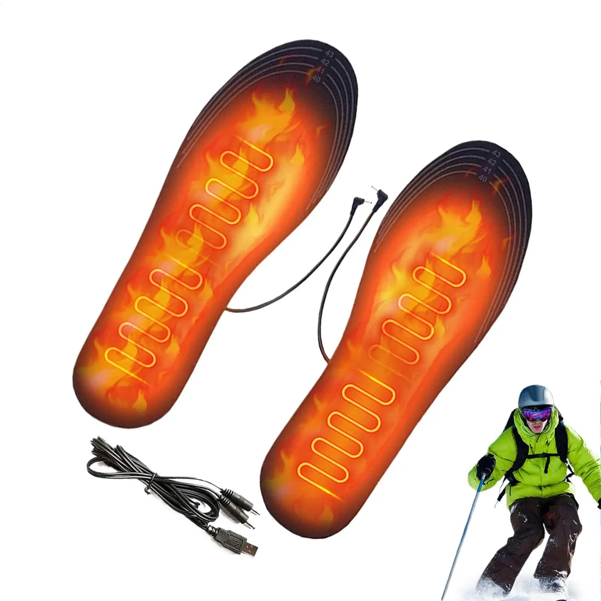 Electric Heated Insoles – Cuttable Breathable Foot Warming Pad Electric Heated Insoles Qme