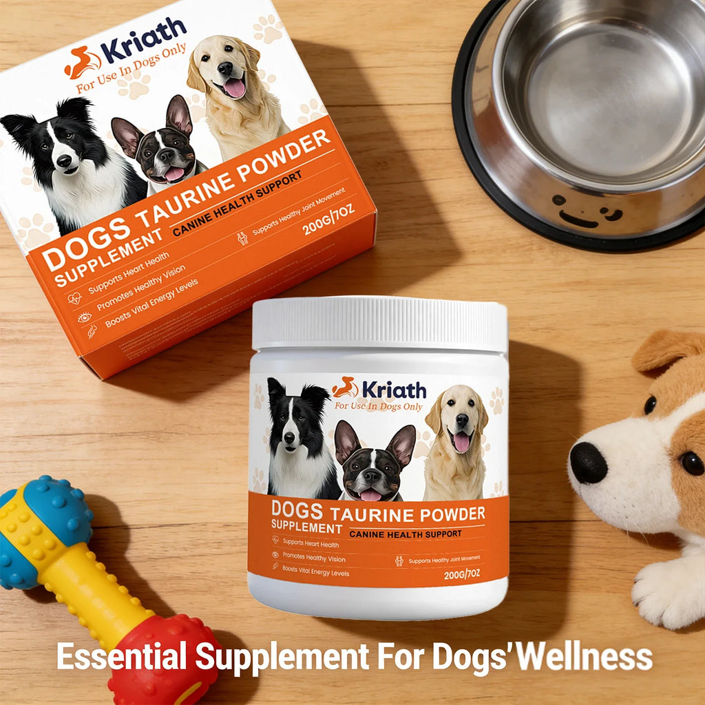 Dog Taurine Powder Supplement – Heart & Energy Support Dog Health Supplement Qme