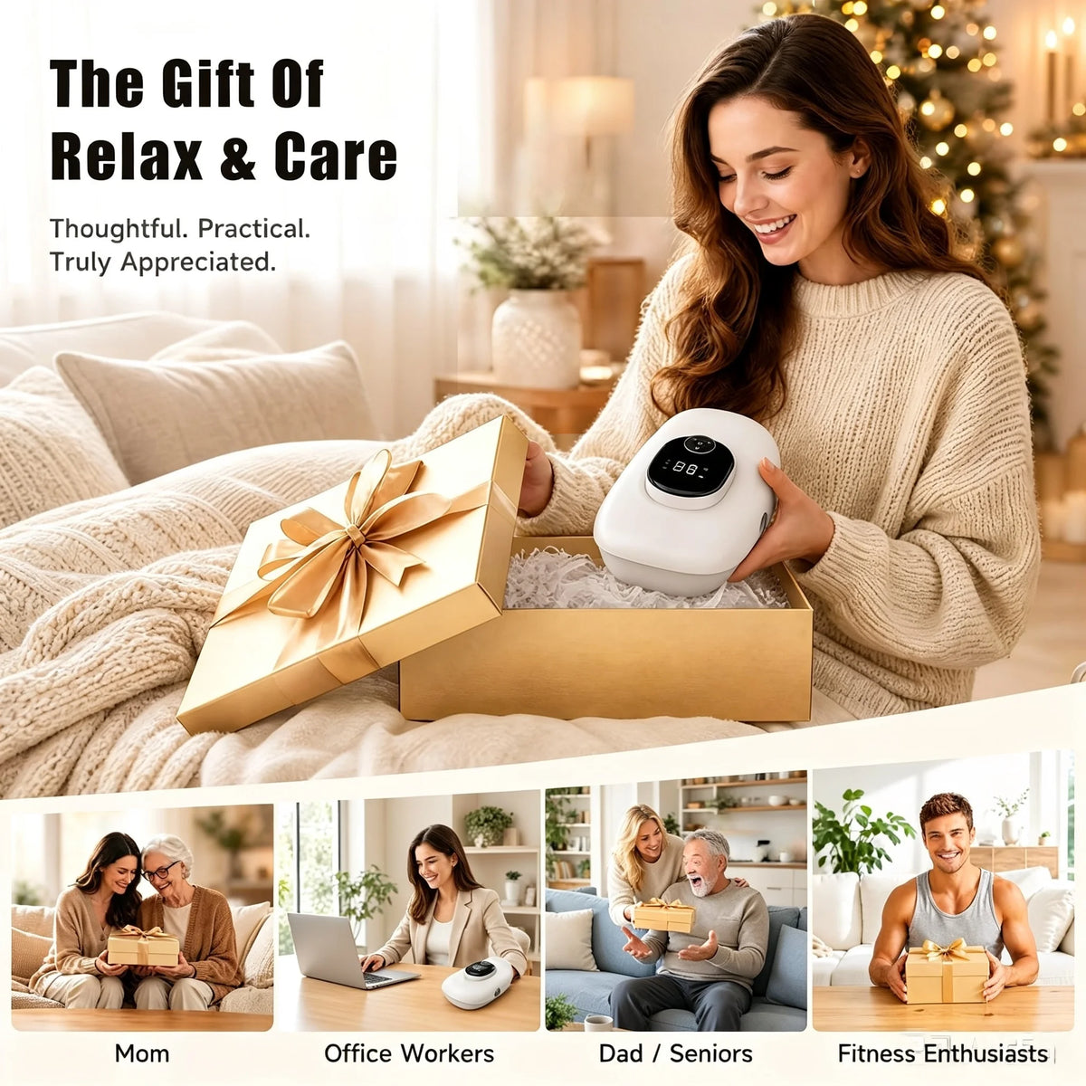 VIMYSHOW Hand Massager – Airbag Heat Compression Glove Hand Massager Qst