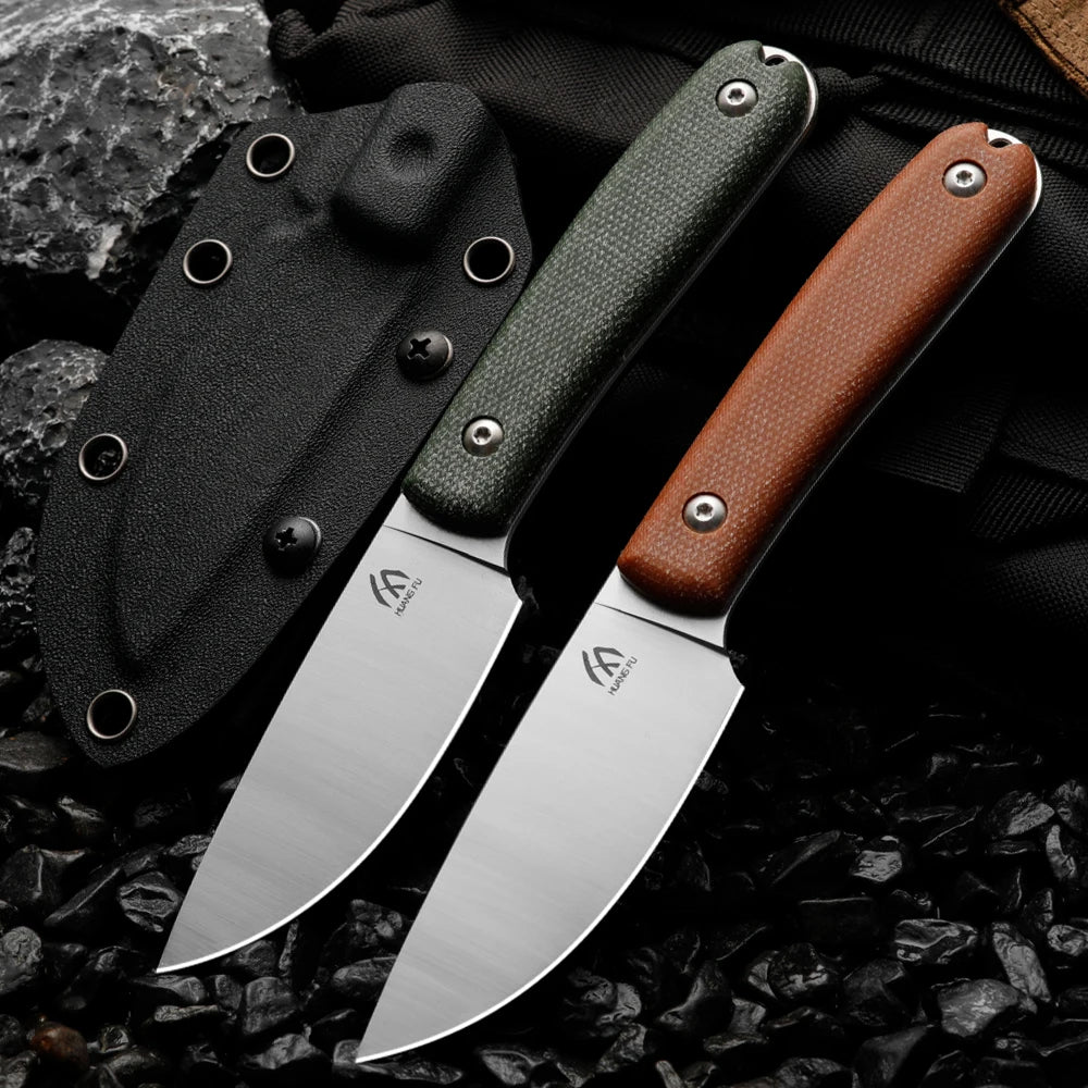 HUANGFU Fixed Blade Camping Knife – Outdoor Survival Tool Fixed Blade Knife Qst