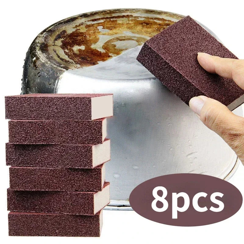 8-Pack Magic Carborundum Scrub Sponge – Rust & Stain Eraser Scrub Sponge Set Qme