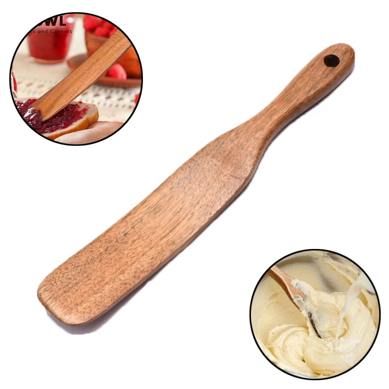 Wooden Spurtle – Eco-Friendly Kitchen Spatula & Mixing Spoon Wooden Kitchen Spurtle Qst