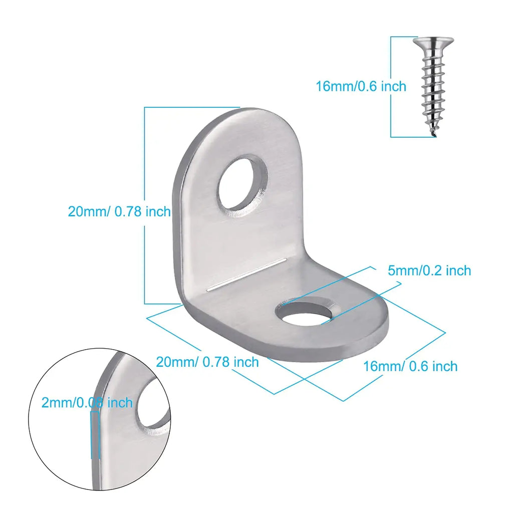 Stainless Steel L-Angle Bracket Compact Right-Angle Support L-Angle Bracket Qme