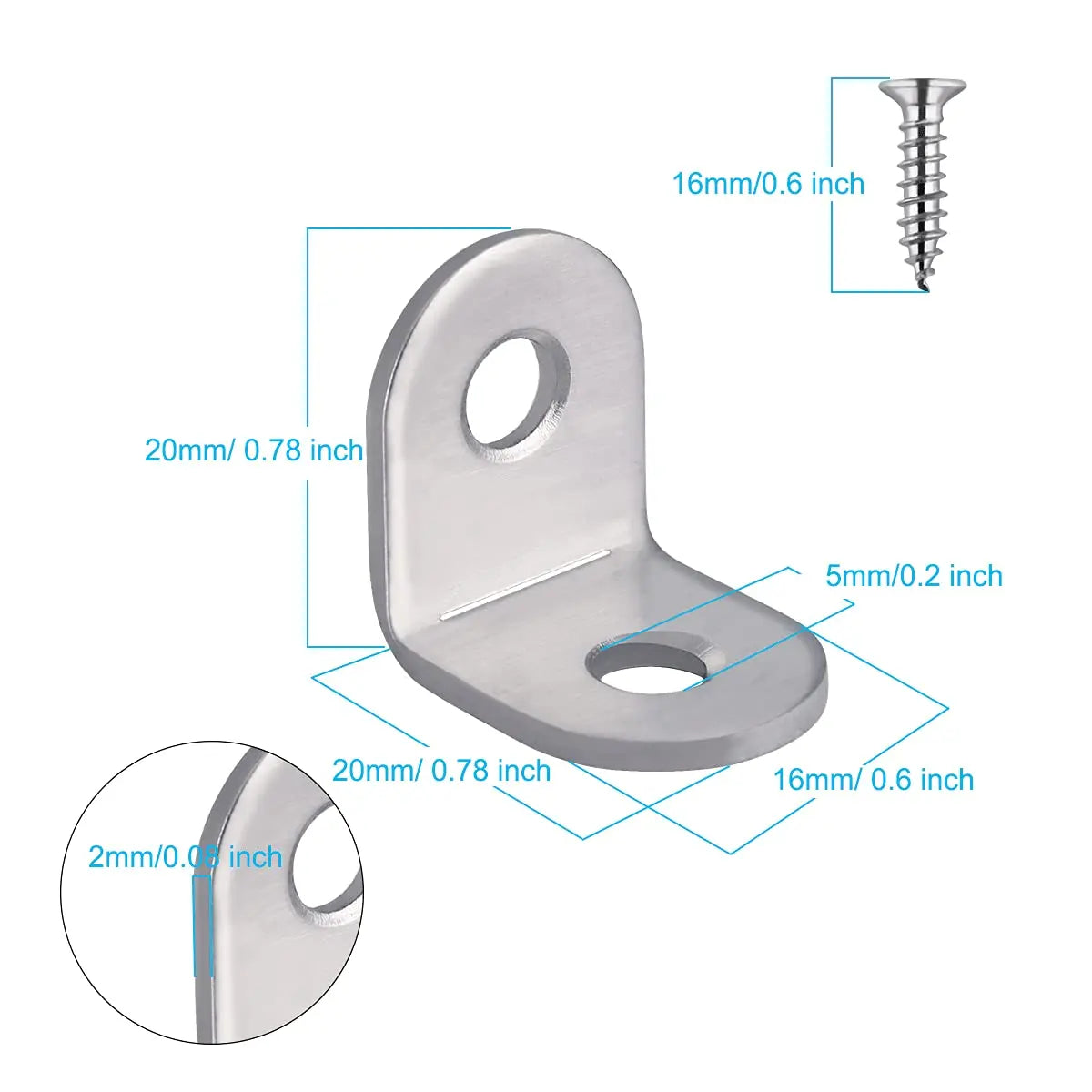 Stainless Steel L-Angle Bracket Compact Right-Angle Support L-Angle Bracket Qme