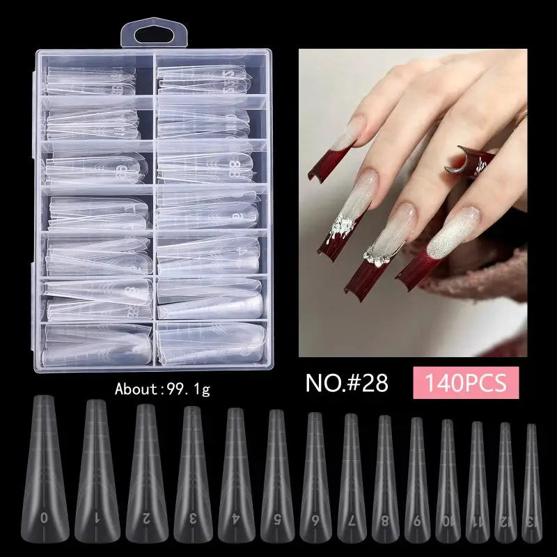 Clear Curved Stiletto False Nail Tips Eagle Claw 120/140 Pcs False Nail Tips Qst A28
