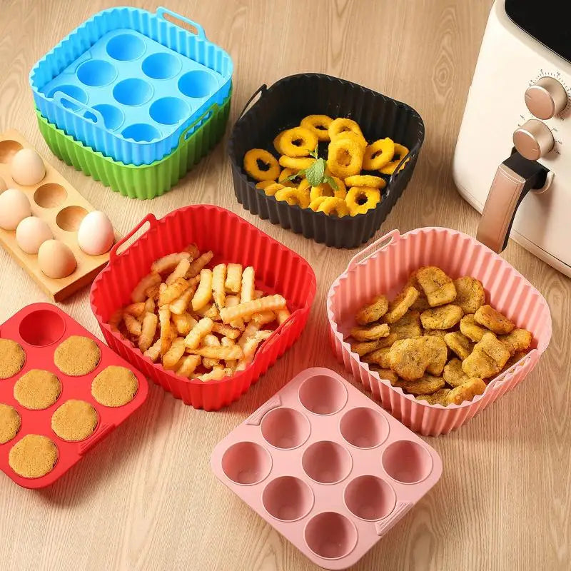 Silicone Non-Stick Cupcake Molds & Baking Trays – 2pc Set Silicone Baking Molds Qme