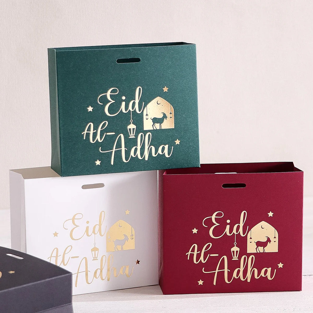 5 Eid Al-Adha Gift Boxes Pastel Sheep Calligraphy Design Eid Gift Boxes Qme