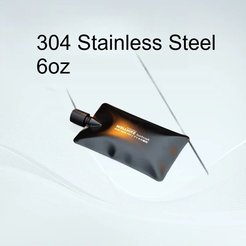 Portable 304 Stainless Steel Flat Flask for Camping & Outdoor Camping Flask Qme