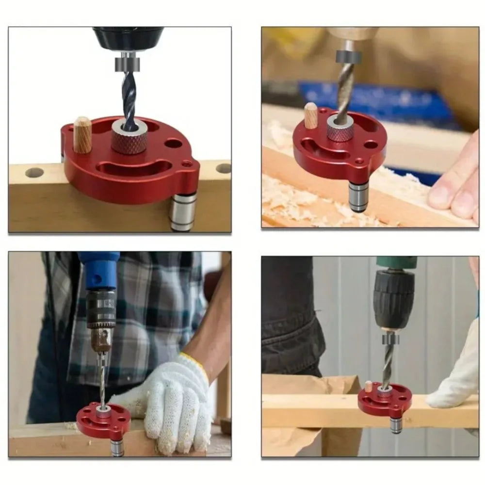 Self-Centering Dowel Jig Handheld Drill Guide Locator 3–10mm Dowel Jig Tool Qme