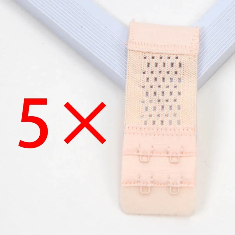 Women's Bra Extender Elastic Hook & Eye Extension Strap Bra Extender Qme Beige one size