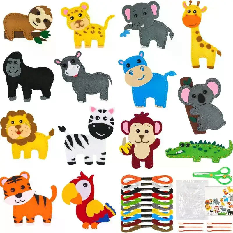Woodland Animals DIY Felt Sewing Craft Kit for Kids Kids Sewing Craft Kit Qme