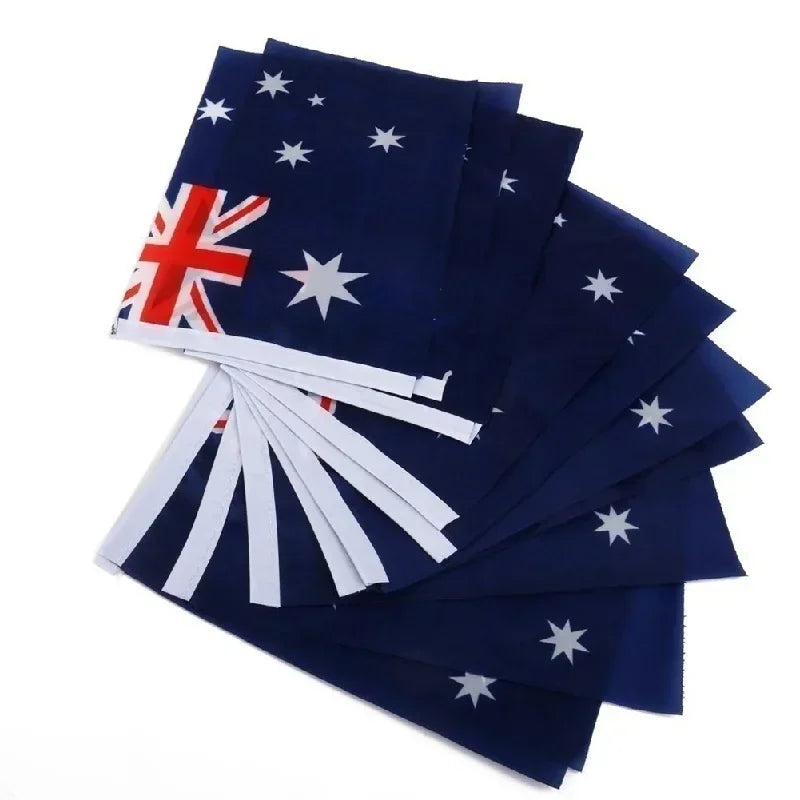 5 Mini Hand-Held Australian National Flags with Plastic Poles Mini Patriotic Flag Qme