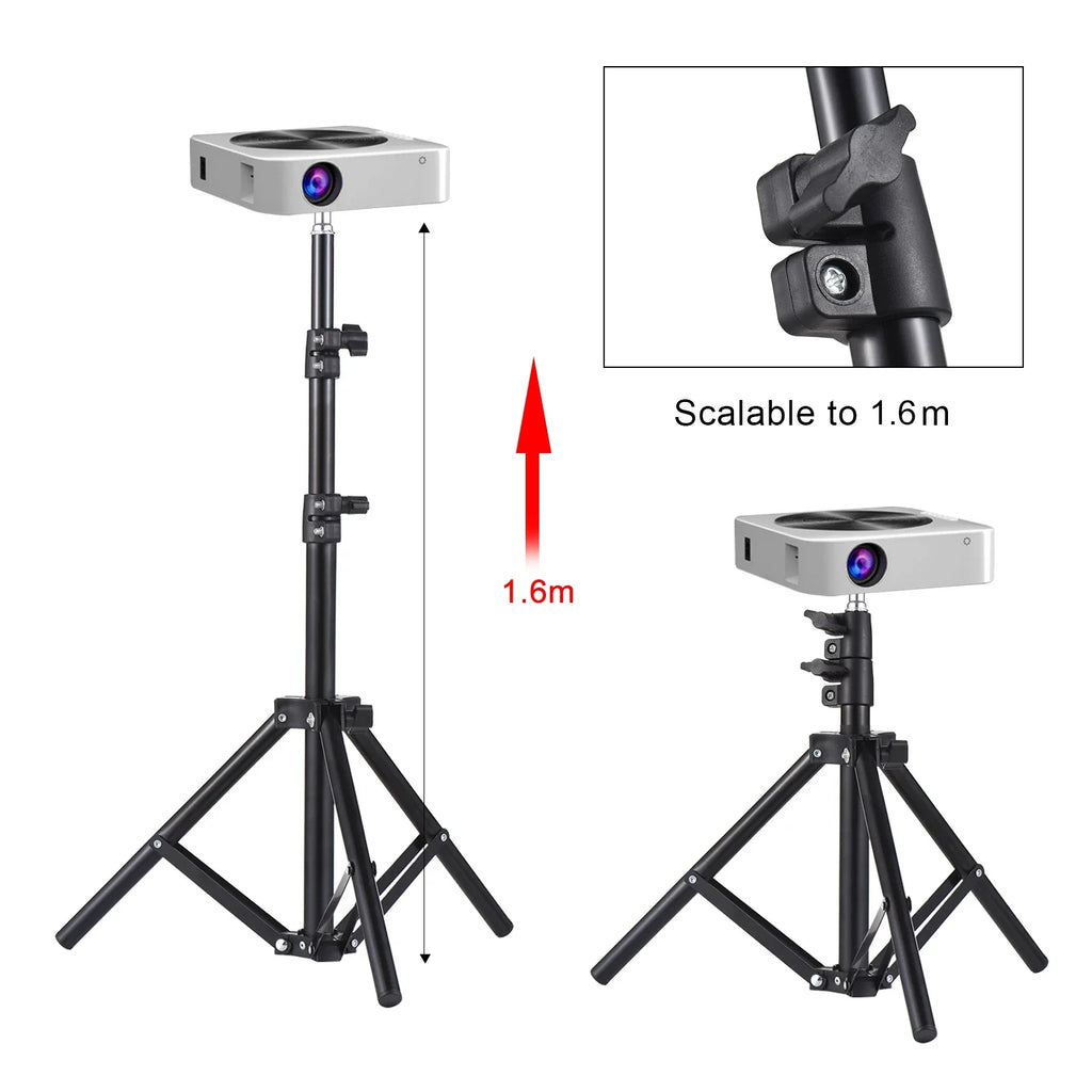 Universal Projector Tripod Stand – Adjustable Aluminum Alloy Projector Tripod Stand Qme