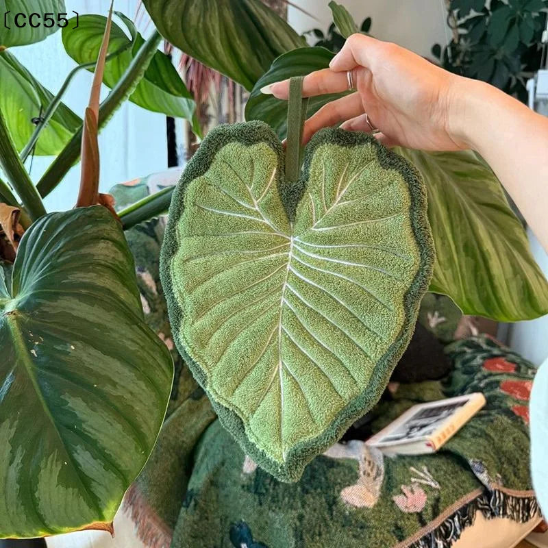 Leaf Hanging Hand Towel – Absorbent Coral Fleece Kitchen & Bath Hand Towel Qst