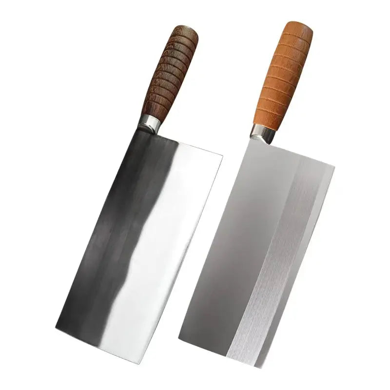 InLeung Chinese Cleaver – Handmade Stainless Steel Chef Knife Kitchen Cleaver Knife Qst 2PCS Knife AB