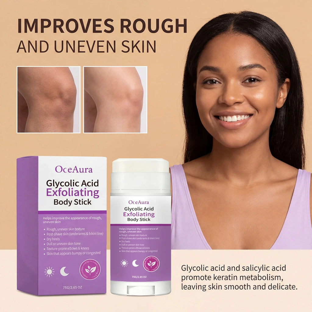 AHA BHA Exfoliating Body Stick with Shea Butter | Qme Body Exfoliating Stick Qme