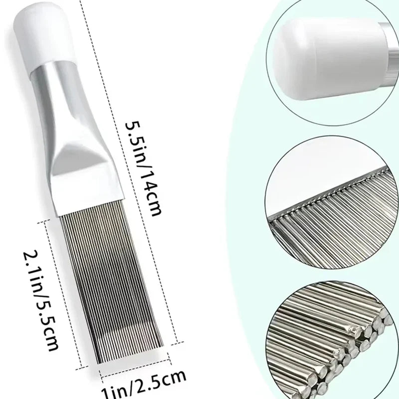 AC Fin Cleaning Comb – Stainless Steel Condenser Coil Cleaner HVAC Cleaning Tool Qme