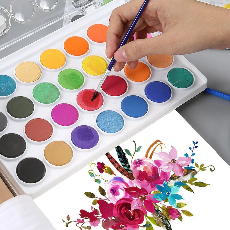 Portable Solid Watercolor Paint Set – 12 to 48 Colors Watercolor Paint Set Qme