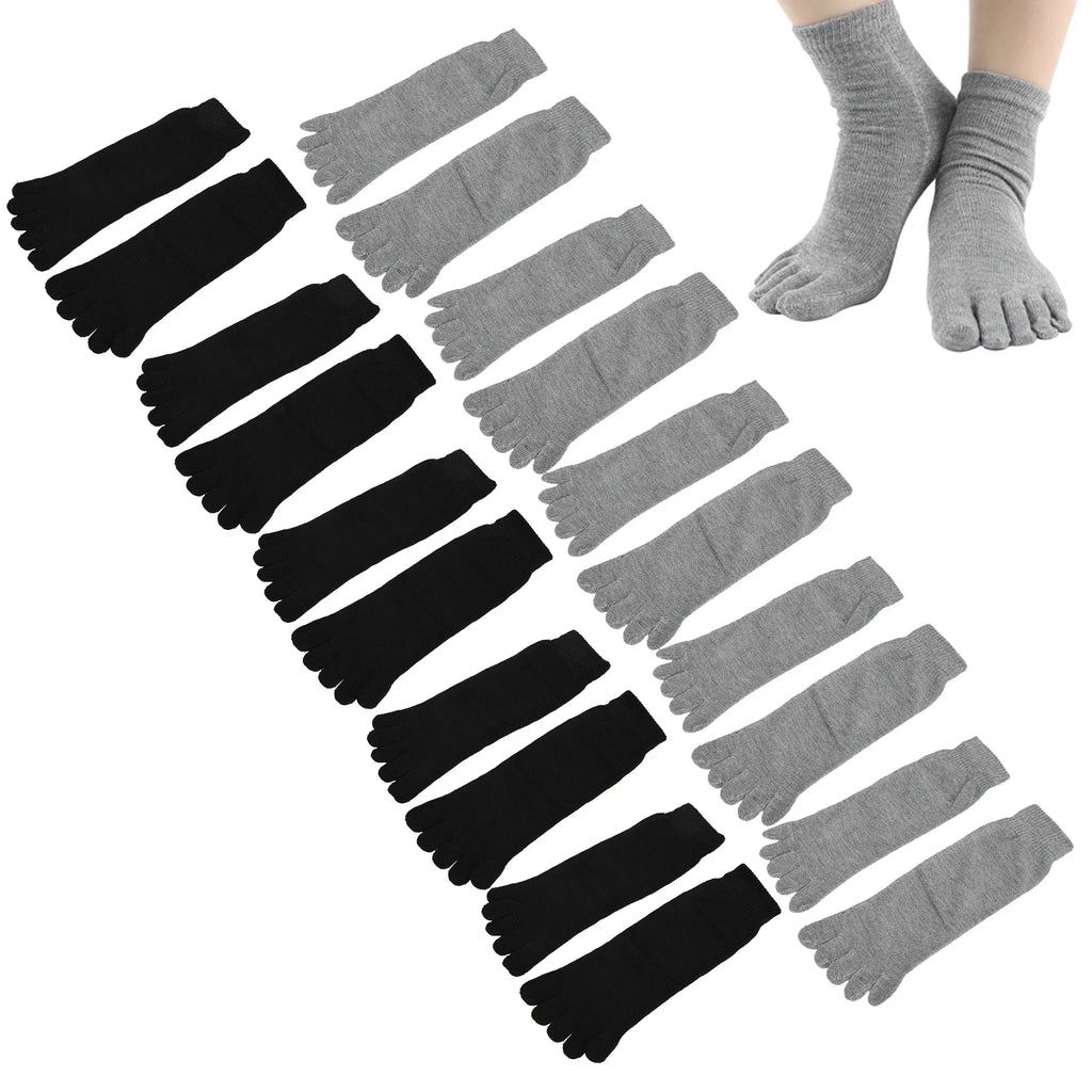 5-Pack Breathable Five-Toe Socks for Running & Yoga Five Toe Socks Qme
