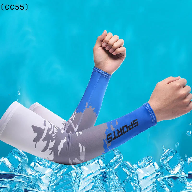 UV Ice Silk Arm Sleeves – Cooling Sun Protection for Sports UV Arm Sleeves Qst