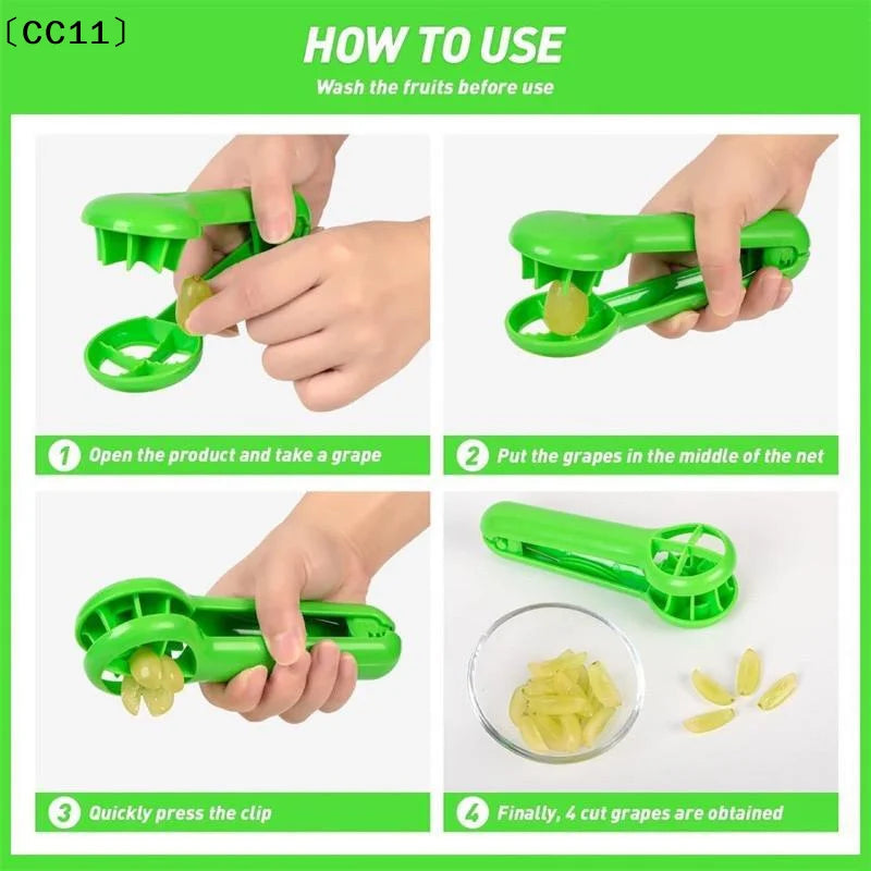 BPA-Free Grape Slicer for Baby Food Prep – Easy Grip Handle Fruit Slicer Qme