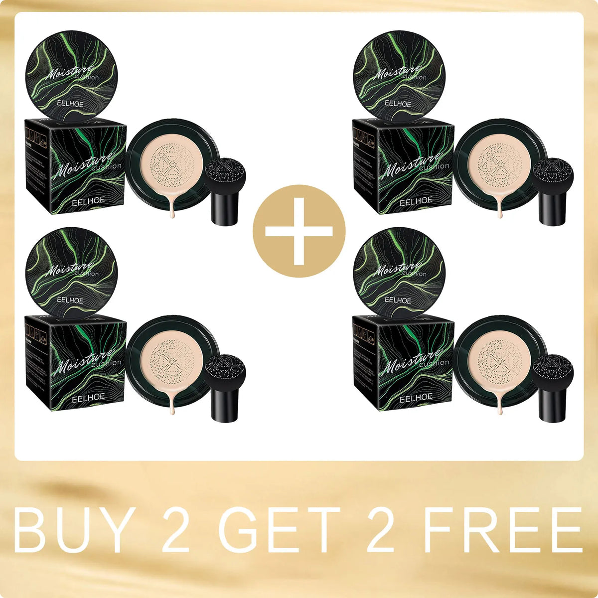 EELHOE Mushroom Head Air Cushion CC Cream – Waterproof Foundation Air Cushion Foundation Qst Ivory Buy2 for 2Free
