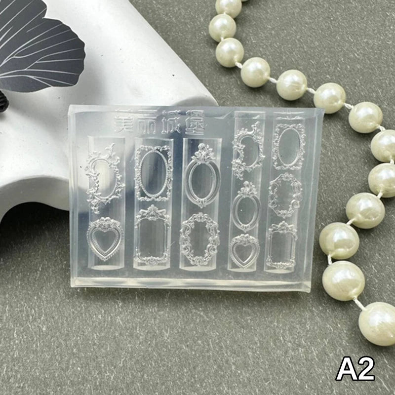 3D Silicone Nail Mold – Photo Frame Shape Nail Art Stamping Tool Nail Art Mold Qst A2