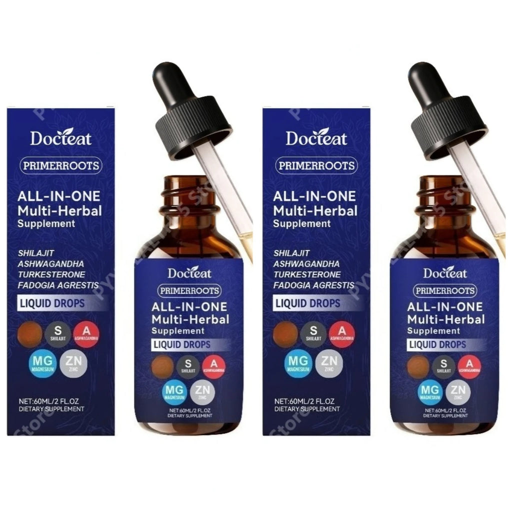 Docteat Herbal Liquid Drops – Zinc, Magnesium & Ashwagandha 60ml Herbal Liquid Supplement Qst 120 ml(Pack of 2)