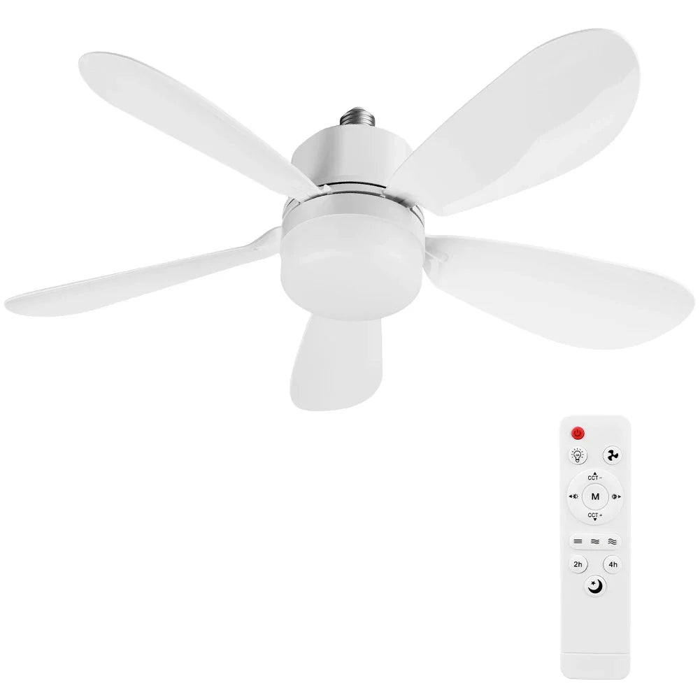Silent Ceiling Fan with LED Light & Remote Control – E26/E27 LED Ceiling Fan Qme 40W 520mm