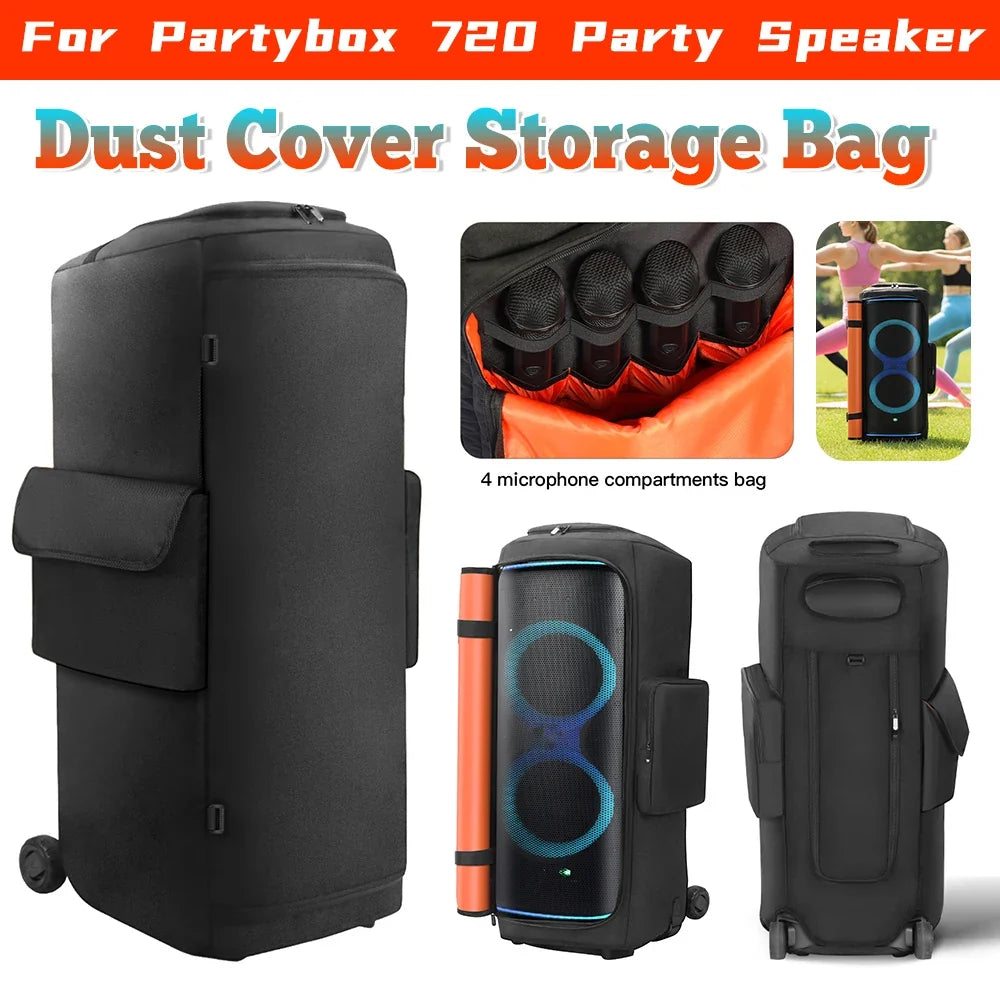JBL Partybox 720 Padded Dust Case with Mic Pocket | Leather Speaker Protective Case Qme