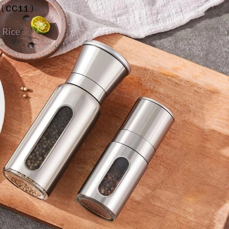 Stainless Steel Manual Salt & Pepper Mill – Adjustable Grinder Spice Grinder Mill Qme