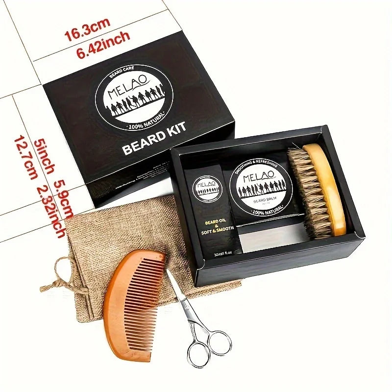MELAO Beard Care Kit – Complete Men's Grooming Set Beard Grooming Kit Qme