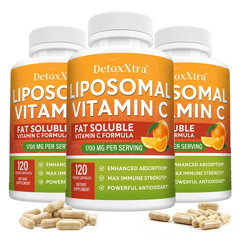 ZENVITALIZE 1700mg Liposomal Vitamin C – Immunity & Skin Support Vitamin C Supplement Qst 120 count-3 bottle