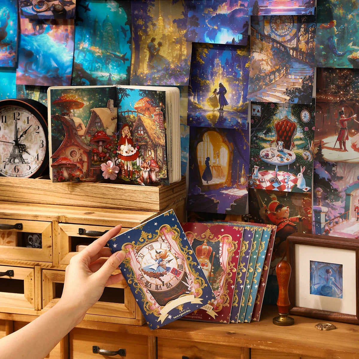 Dreamy Fairy Tale Background Stickers – 10 Sheets DIY Decor Decorative Stickers Qme