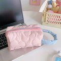 Candy Colors Soft Flannel Cosmetic Bag – Cartoon Pattern Cosmetic Pouch Qme one size Pink