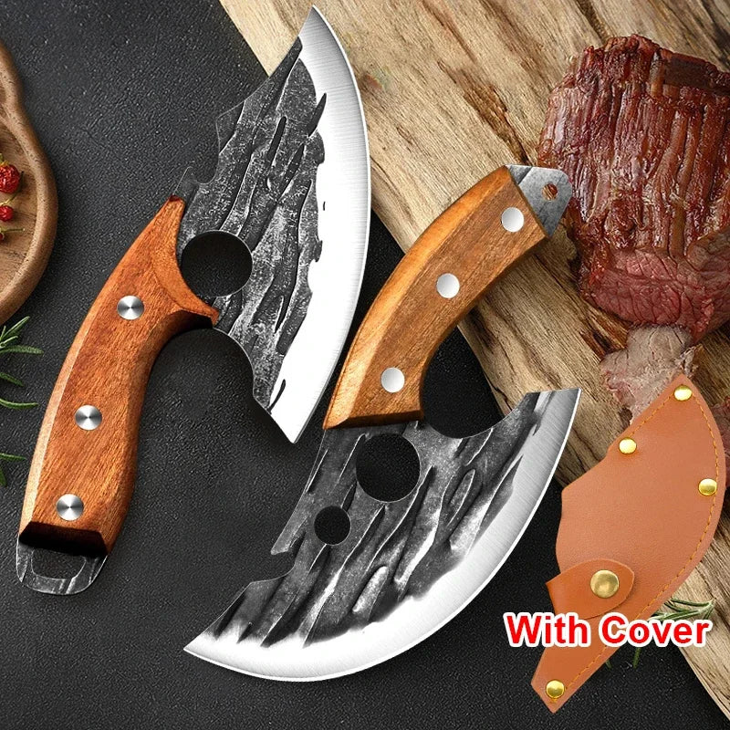InLeung Hand Forged Cleaver Knife – Wood Handle Chef Knife Cleaver Chef Knife Qst