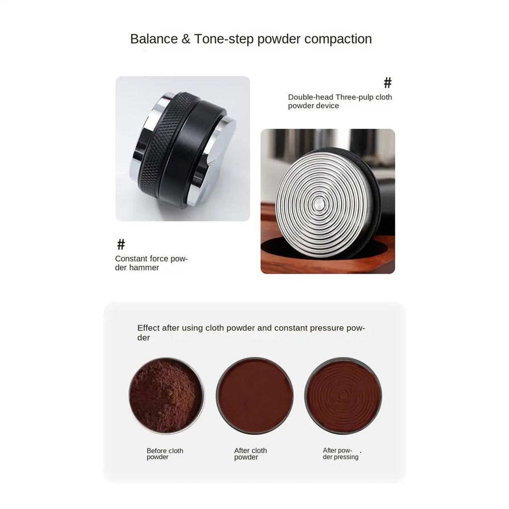 7-Piece Universal Coffee Tamping Station & Distribution Tool Set Coffee Tamping Set Qme