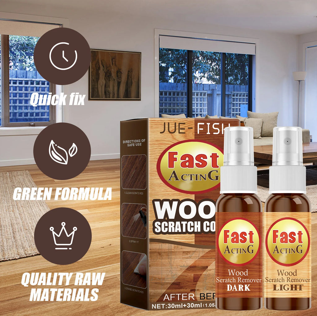 Jue-Fish Wood Floor Scratch Repair Agent – 30ml×2 Kit Floor Scratch Repair Qst