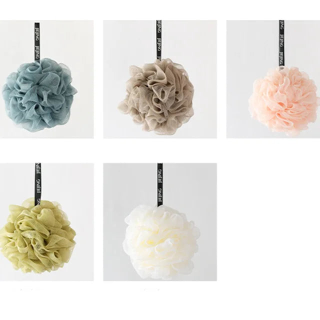 Colorful Mesh Pouf Shower Loofah Ball – Soft Bath Sponge Bath Loofah Sponge Qme 4PCS Random Colors