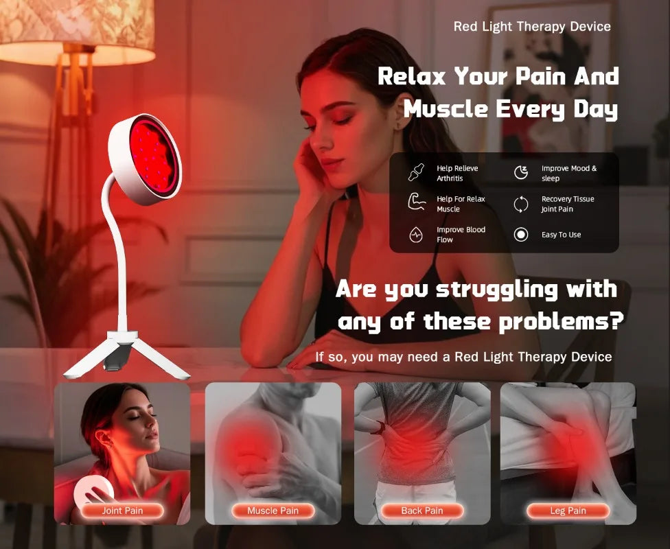 660nm 850nm 10W Red Light Therapy Lamp – Skin & Body Wellness Red Light Therapy Lamp Qst