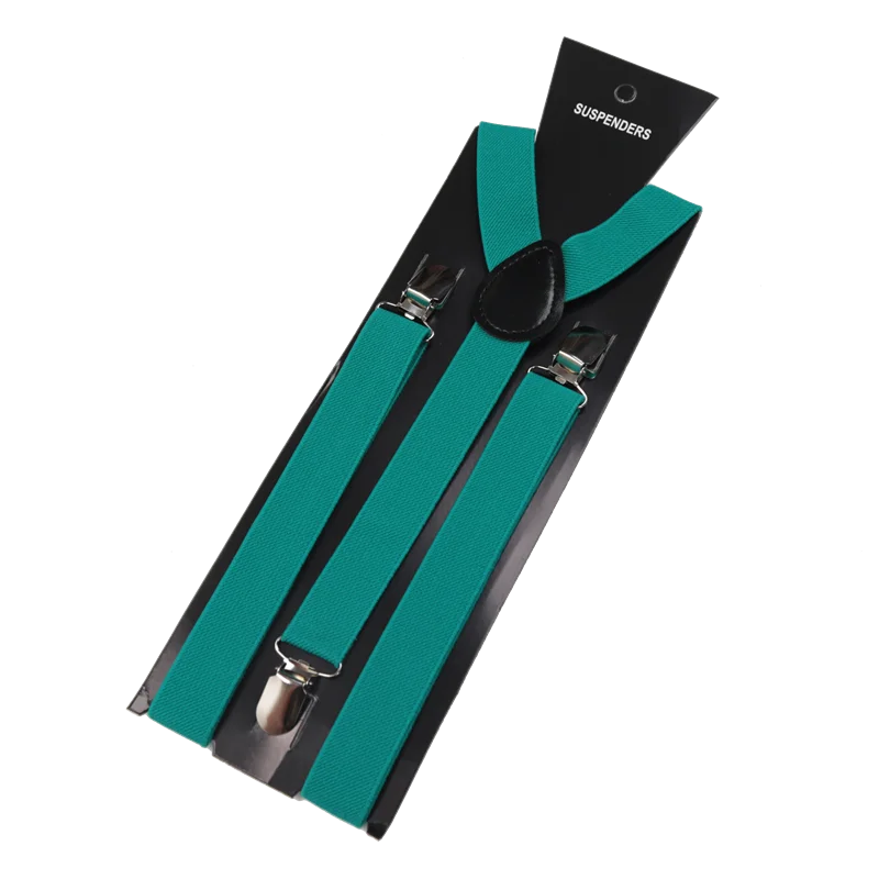 Unisex Elastic Leather Suspenders Braces – 26 Colors