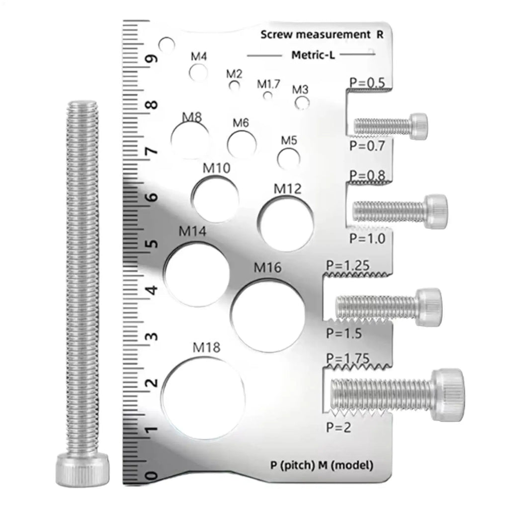 Stainless Steel Thread Gauge Screw Measuring Ruler Thread Gauge Ruler Qme