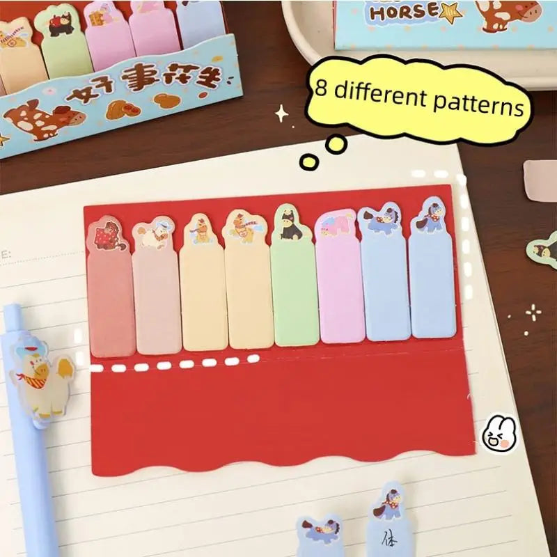 Cute Pony Cartoon Index Sticky Notes – Tearable Paper Tabs Cartoon Sticky Notes Qme