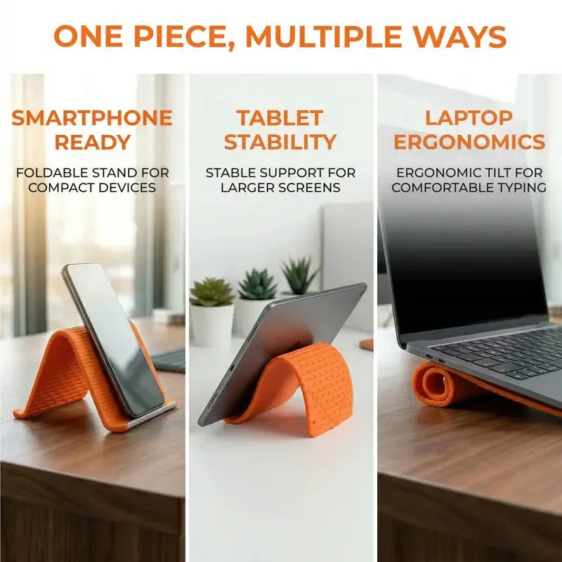 Multi-Angle Silicone Phone Stand Foldable Tablet & Notebook Holder Phone & Tablet Stand Qme