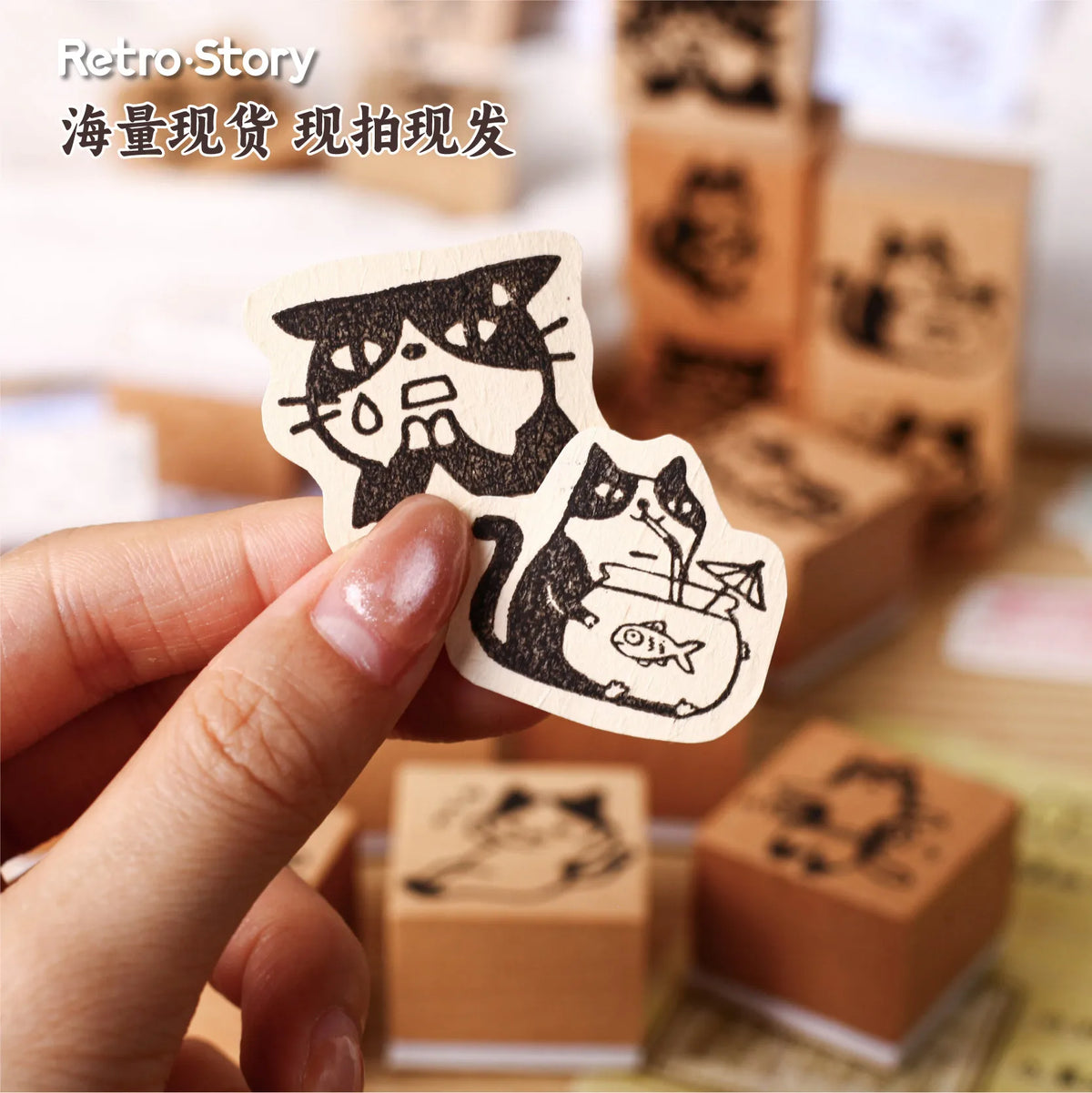Vintage Wooden Rubber Alphabet & Pet Stamps | Stationery Seal Rubber Craft Stamp Qme